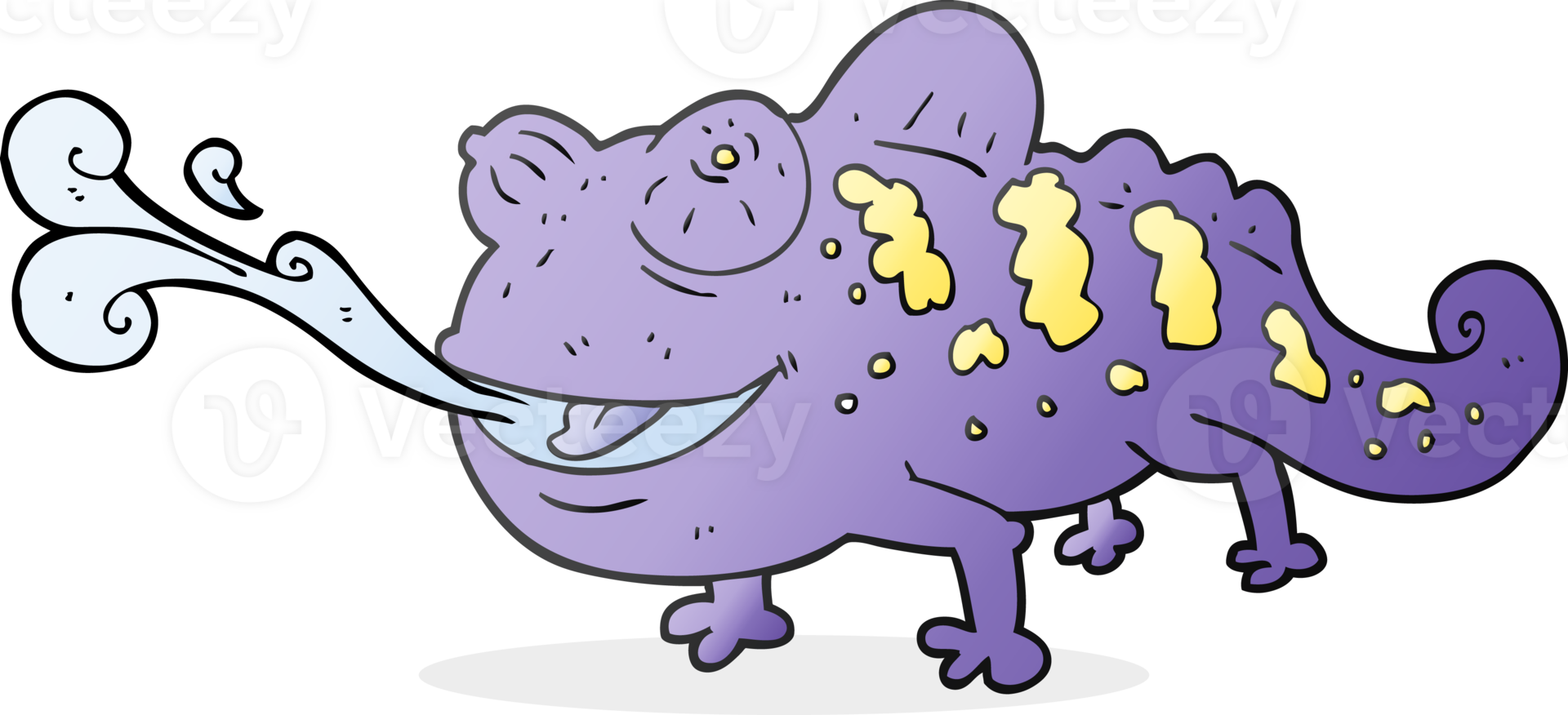 hand drawn cartoon chameleon png