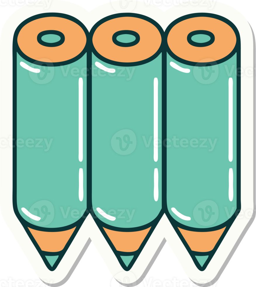 sticker of tattoo in traditional style of a coloring pencils png