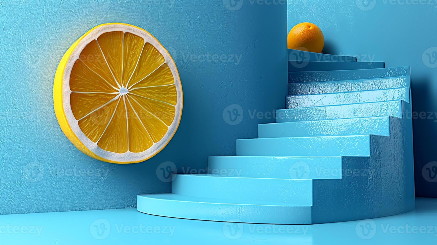 AI generated 3d illustration empty podium with abstact background very realistic front view mock up photo