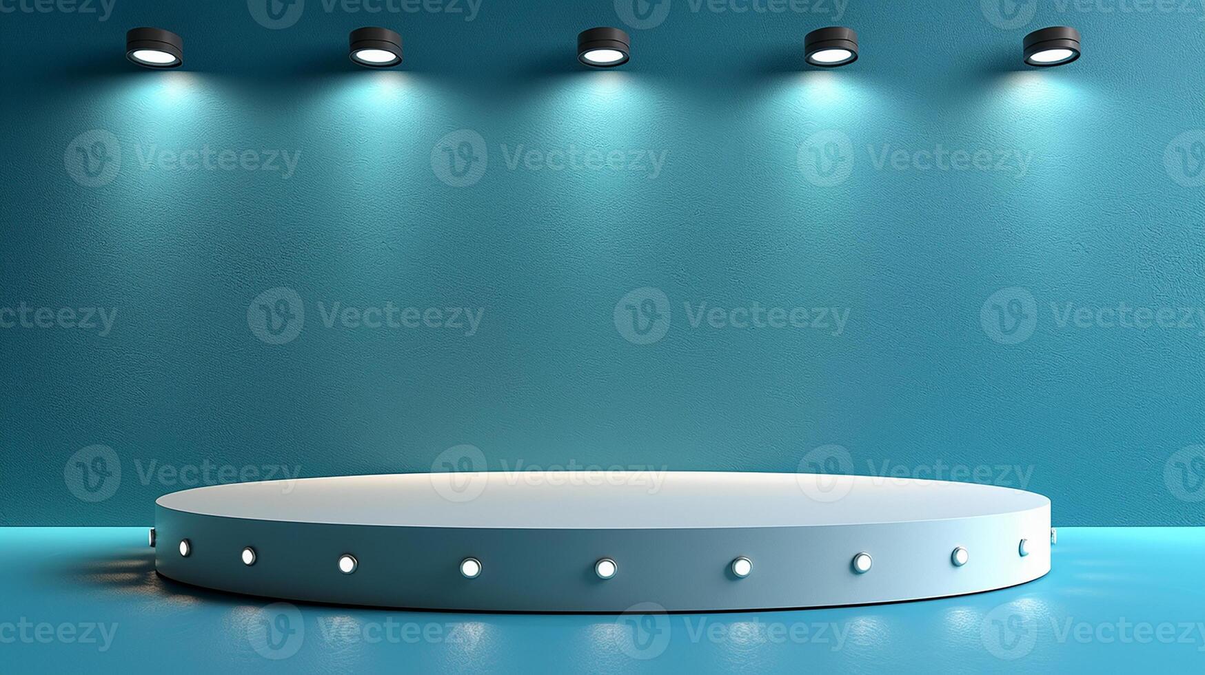 AI generated 3d illustration empty podium with abstact background very realistic front view mock up photo