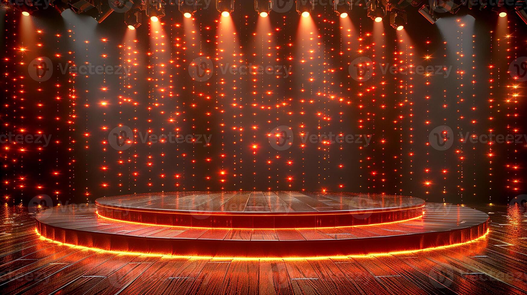 AI generated 3d illustration empty podium with abstact background very realistic front view mock up photo