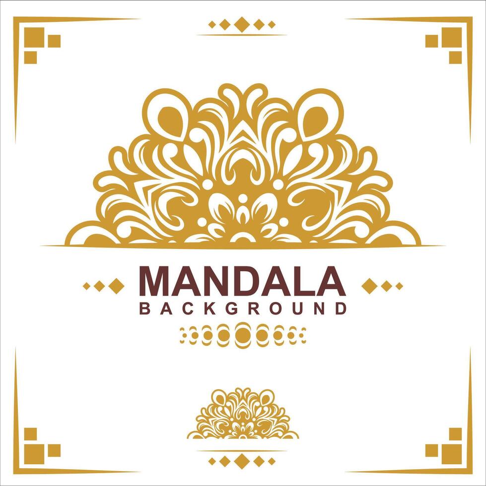 Gold frame on a white background, mandala luxury frame design. vector