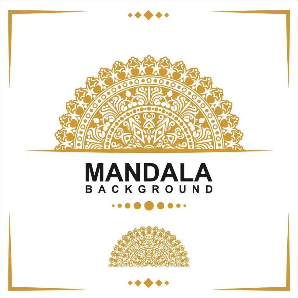 Gold frame on a white background, mandala luxury frame design. vector