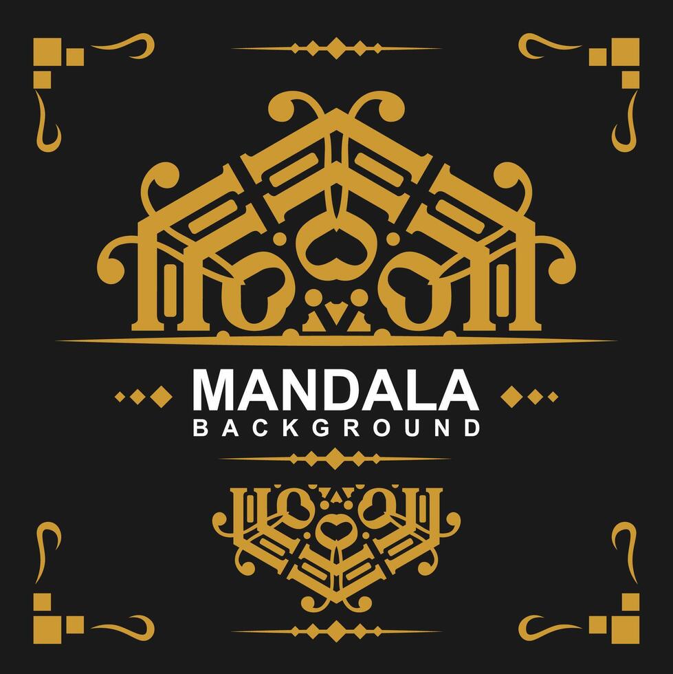 dorado marco con mandala Arte antecedentes. gratis vector