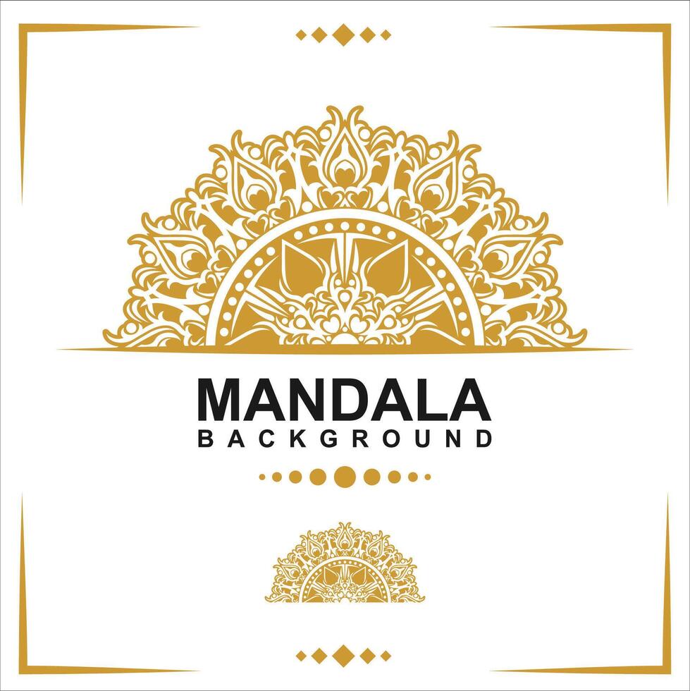 Gold frame on a white background, mandala luxury frame design. vector