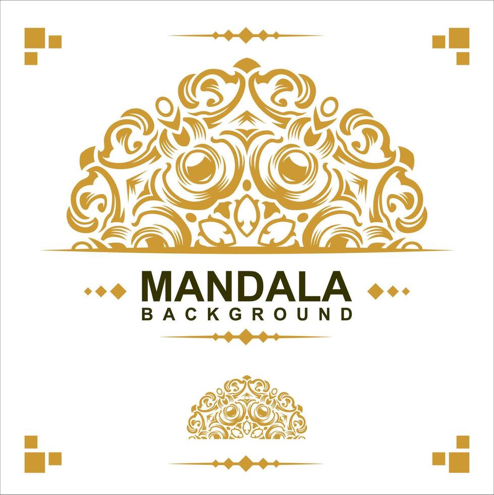 Gold frame on a white background, mandala luxury frame design. vector