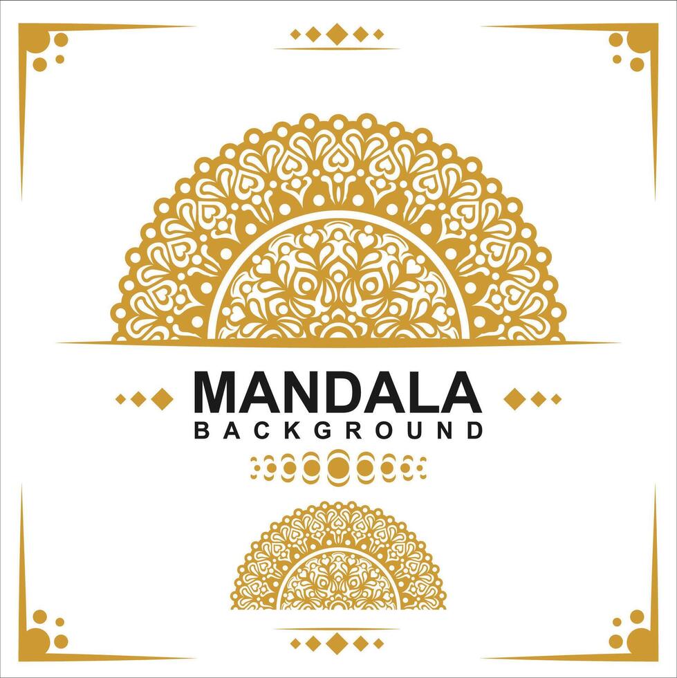 Gold frame on a white background, mandala luxury frame design. vector