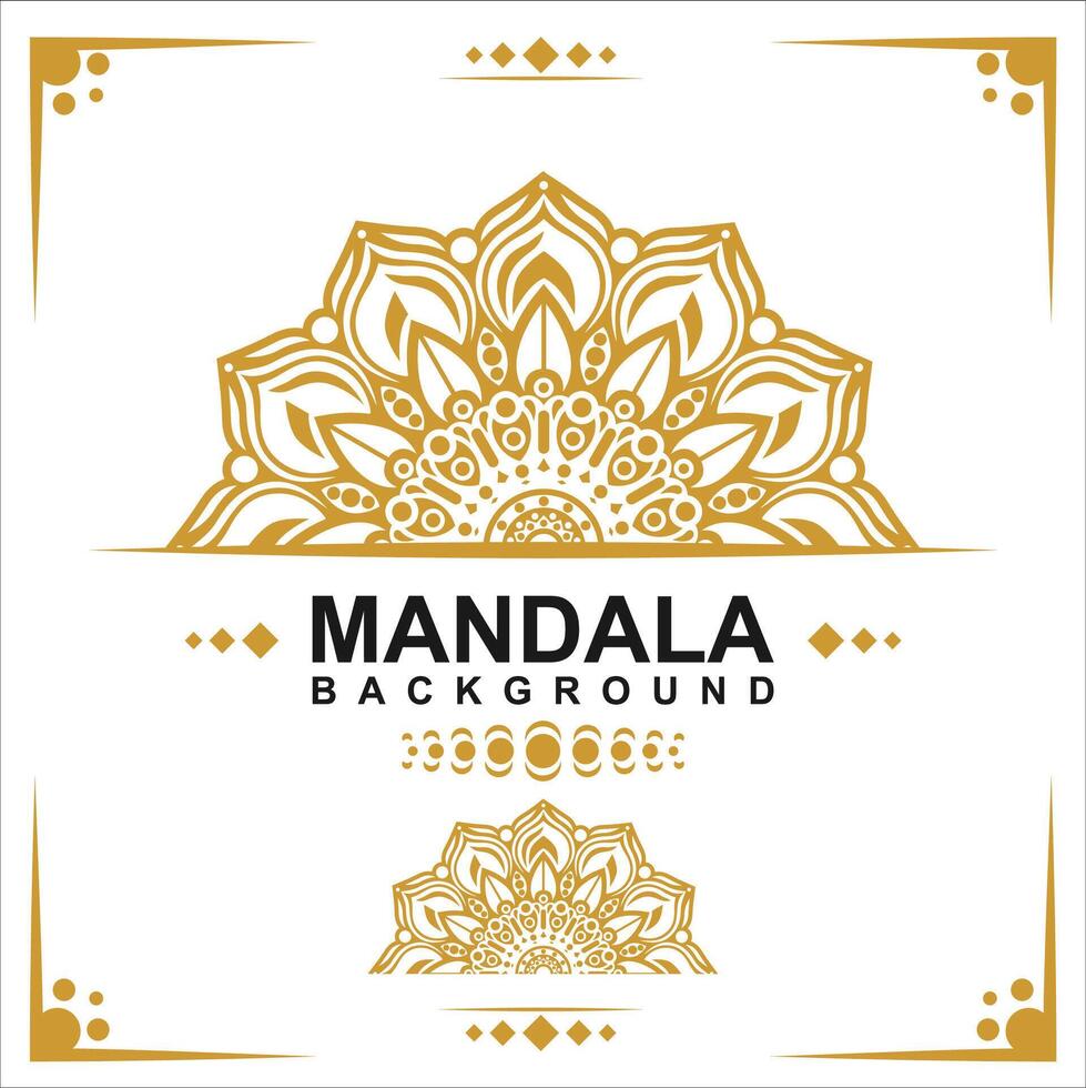 Gold frame on a white background, mandala luxury frame design. vector