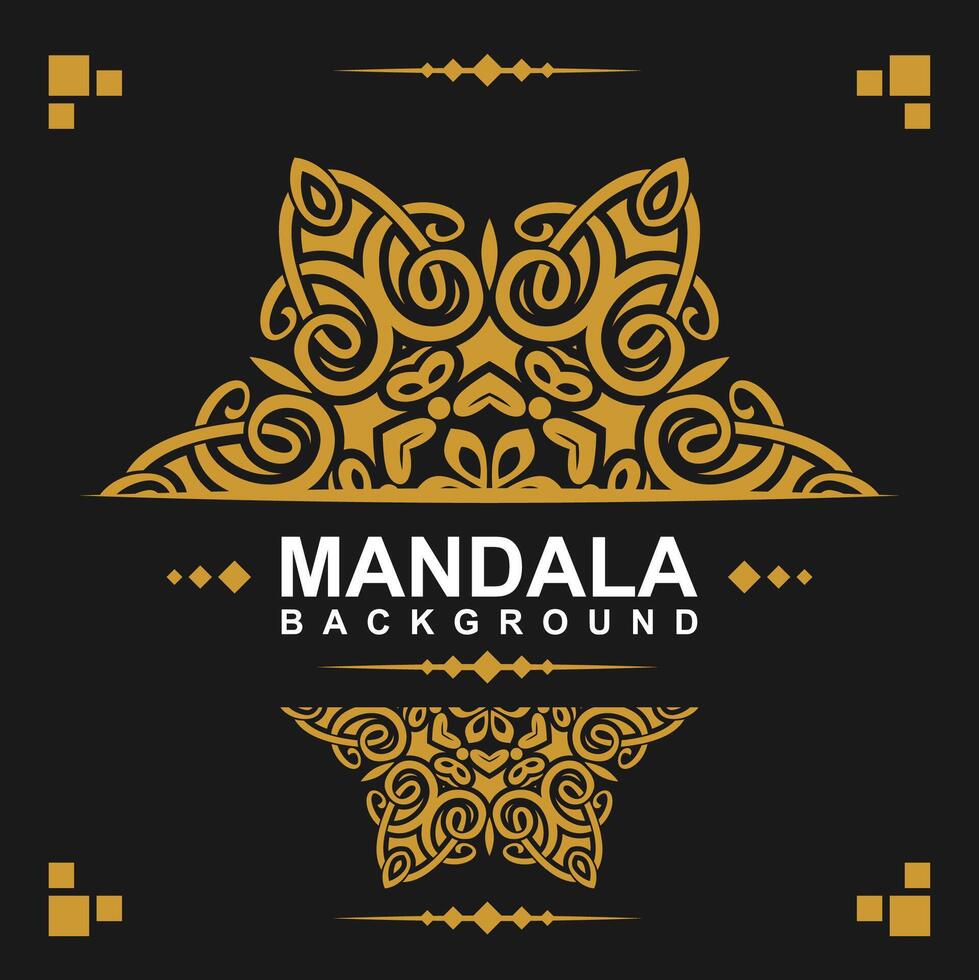 dorado marco con mandala Arte antecedentes. gratis vector