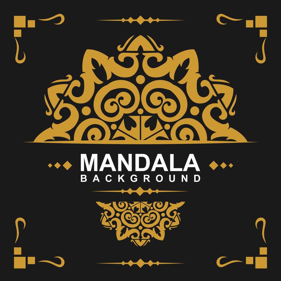 dorado marco con mandala Arte antecedentes. gratis vector