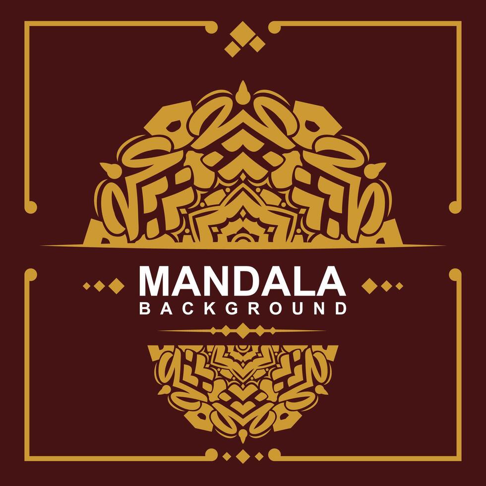 dorado marco con mandala Arte antecedentes. gratis vector