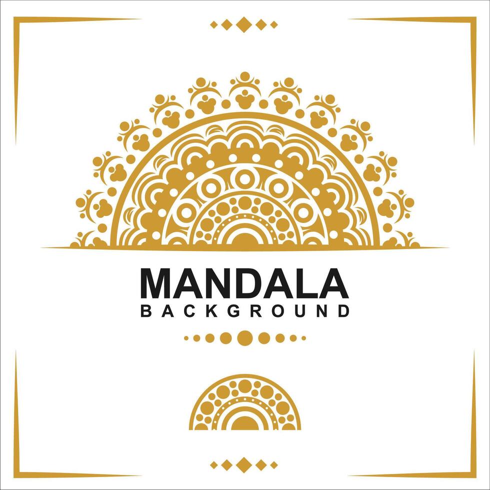 Gold frame on a white background, mandala luxury frame design. vector