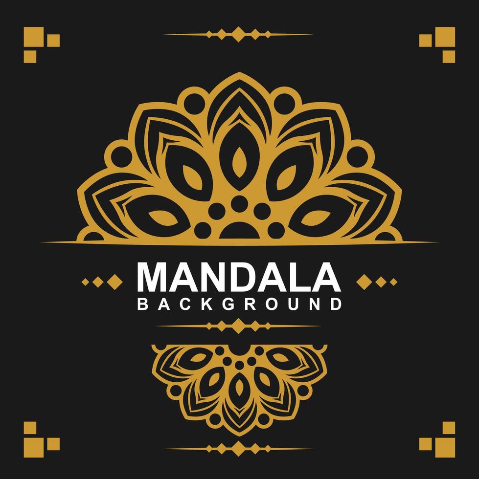 dorado marco con mandala Arte antecedentes. gratis vector