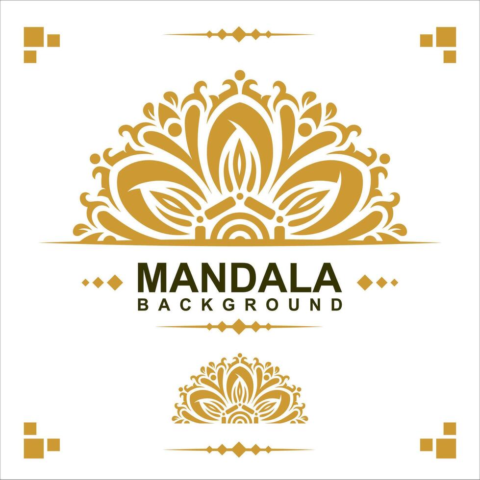 Gold frame on a white background, mandala luxury frame design. vector