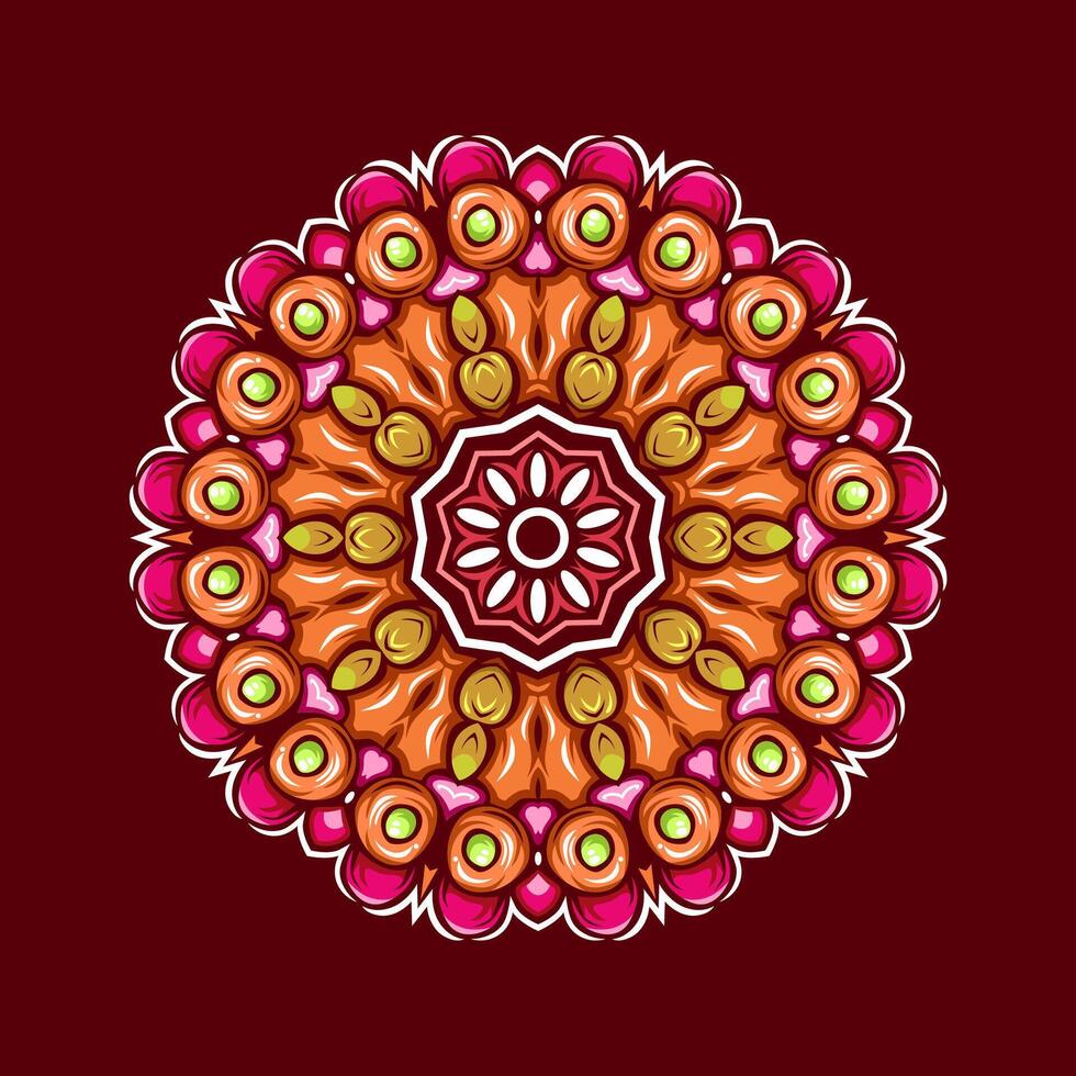 Mandala pattern art background free vector