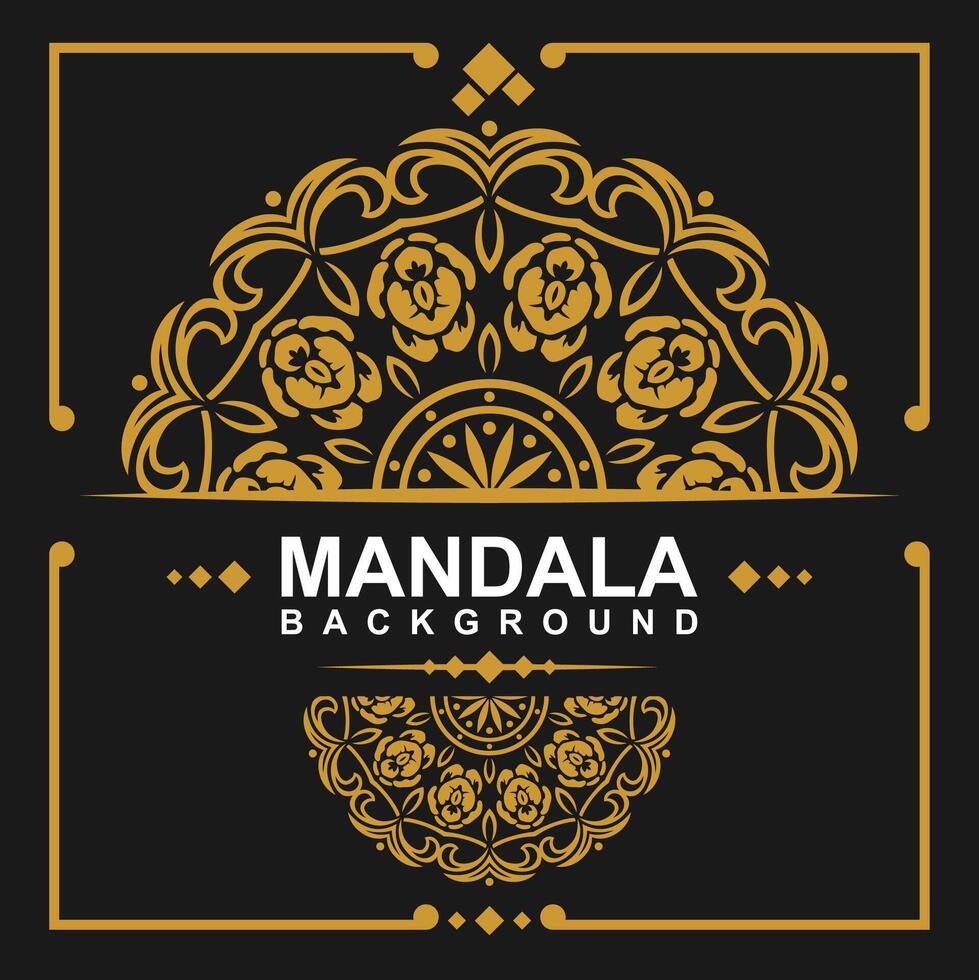 dorado marco con mandala Arte antecedentes. gratis vector