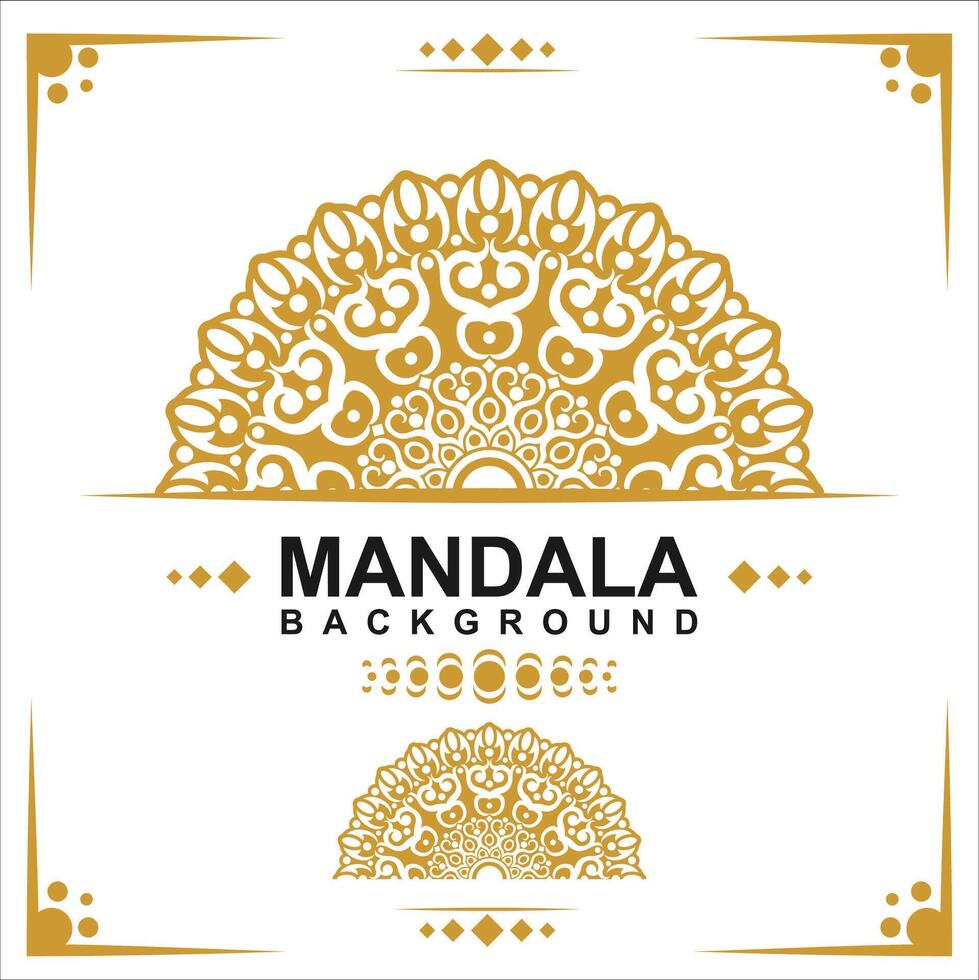 Gold frame on a white background, mandala luxury frame design. vector