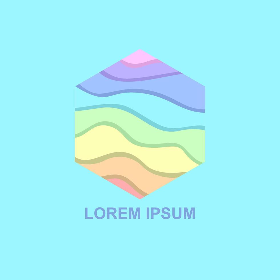 vector abstract icon, hexagonal logo for your company