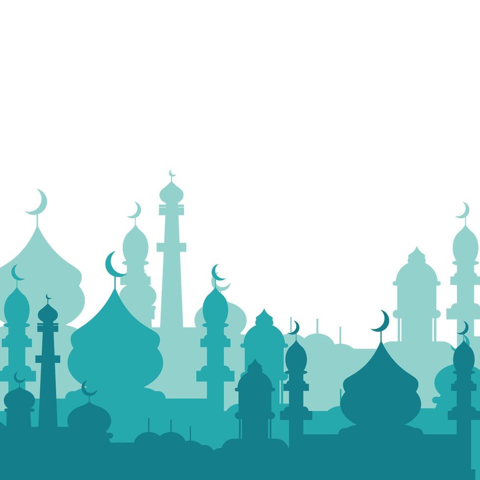 Landscape Mosque Silhouette vector