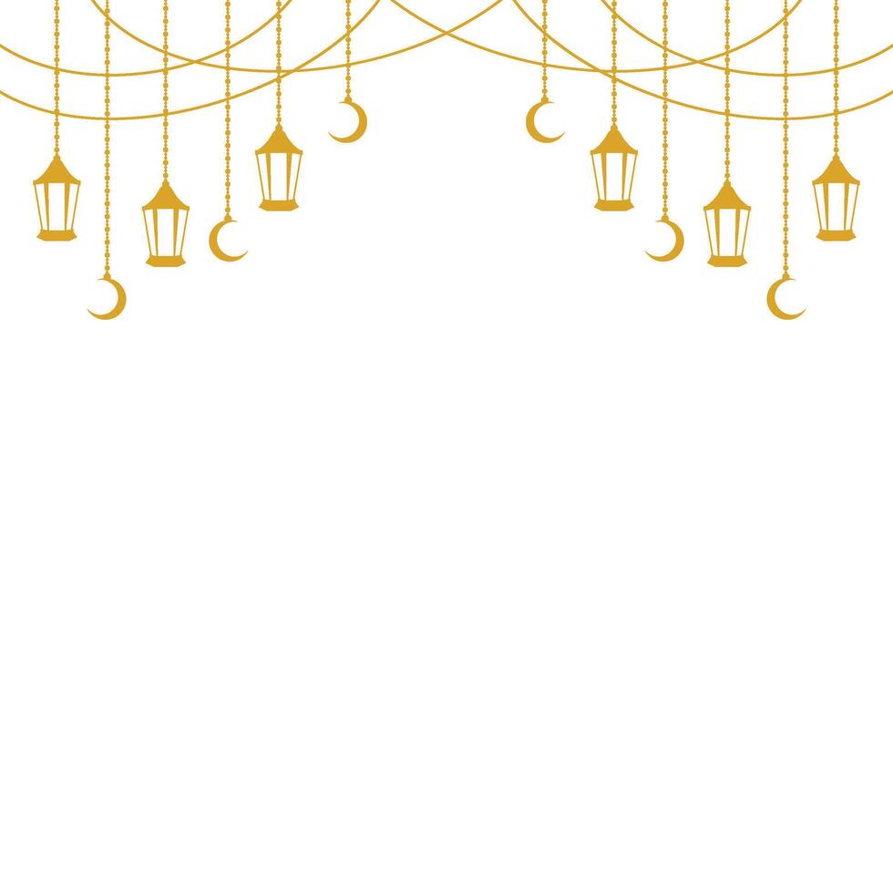 Flat Islamic Lantern vector