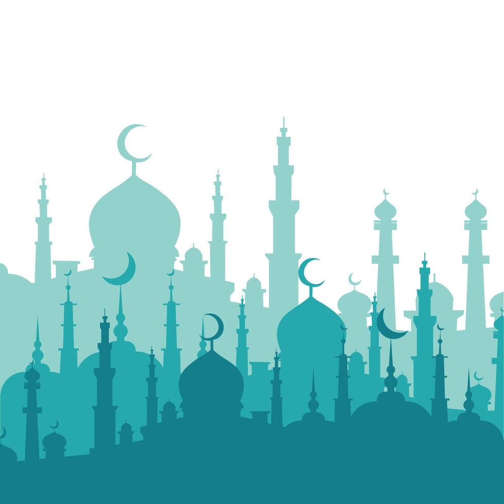 Landscape Mosque Silhouette vector