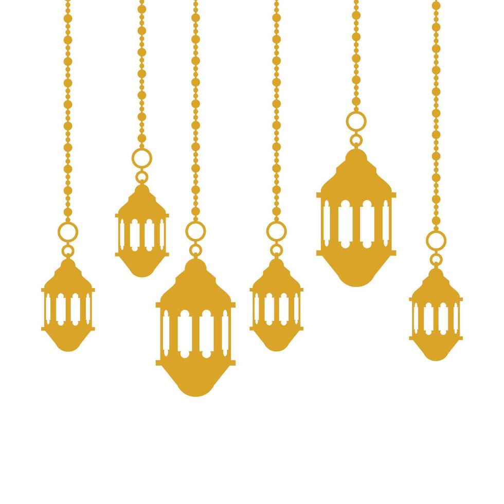 Flat Islamic Lantern vector