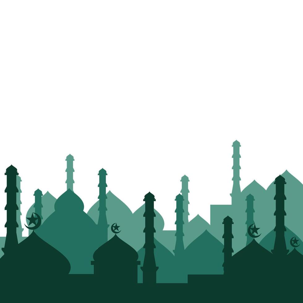 Landscape Mosque Silhouette vector