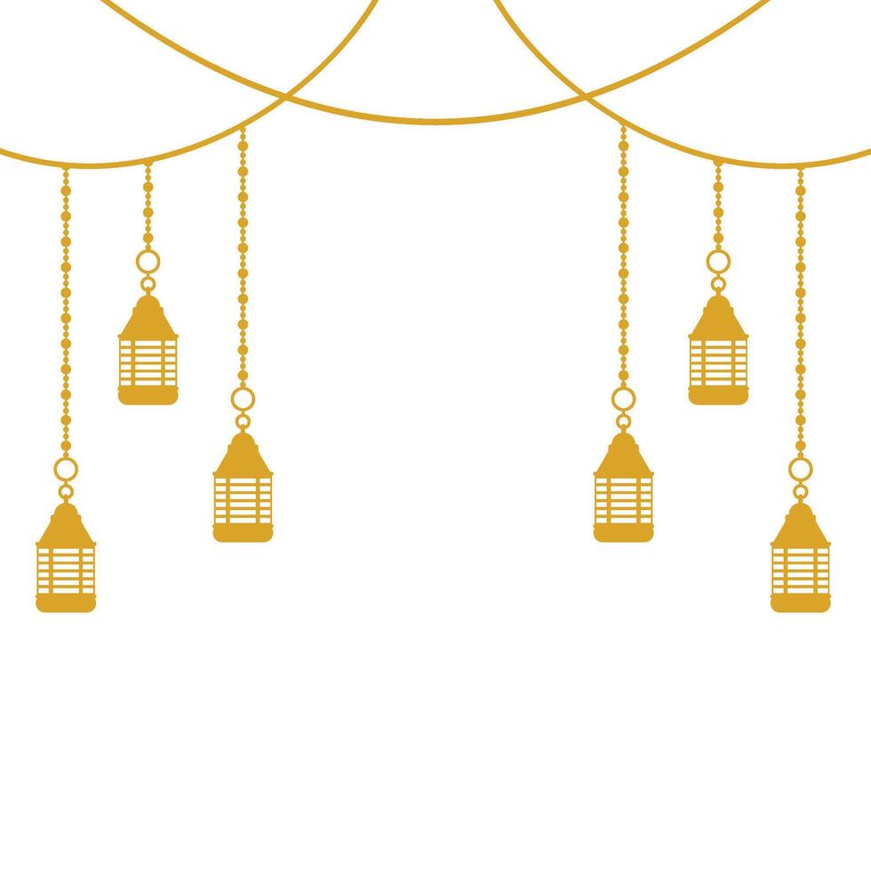 Flat Islamic Lantern vector