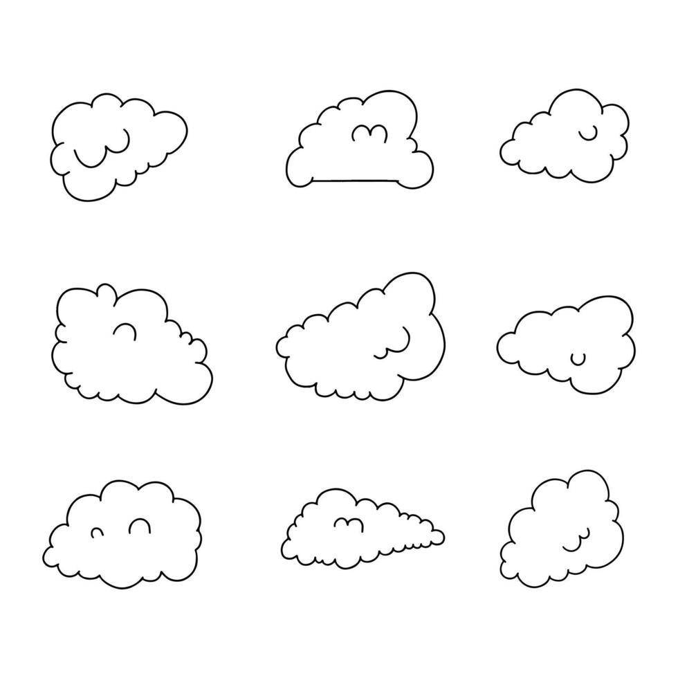 Cloud doodle line vector illustration