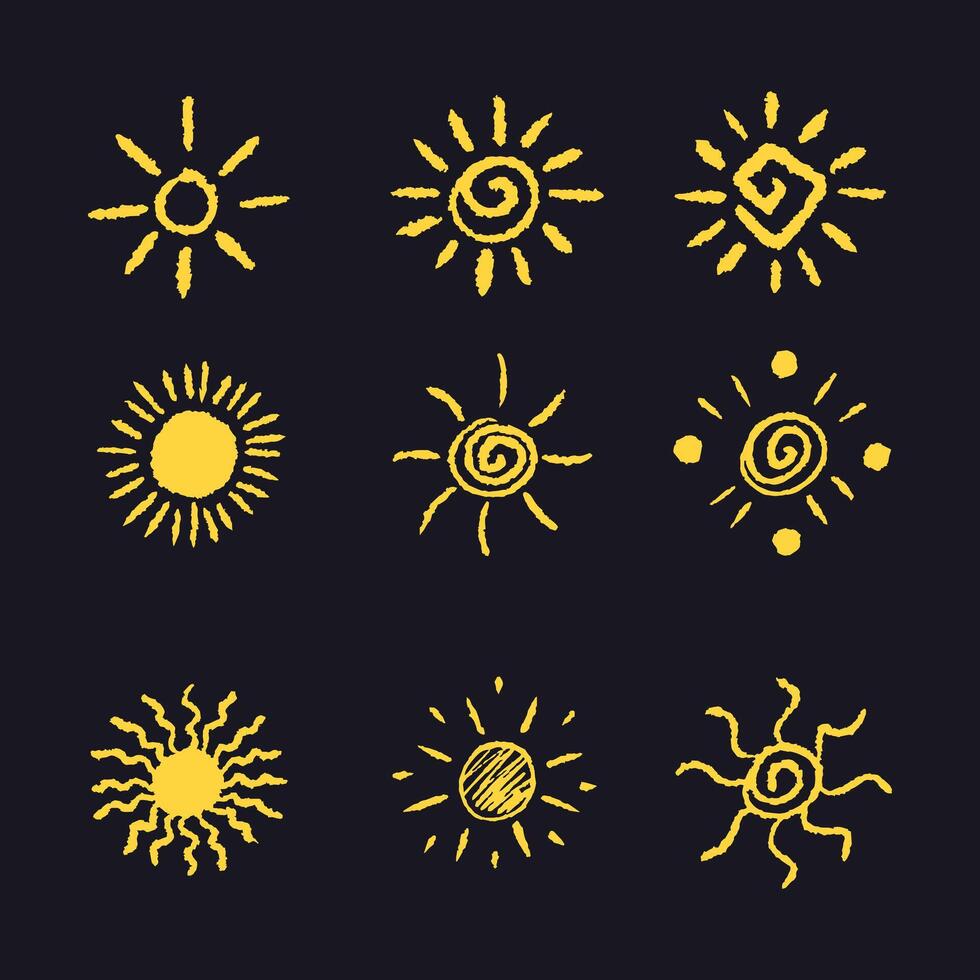 Sun hand drawn vector illustration