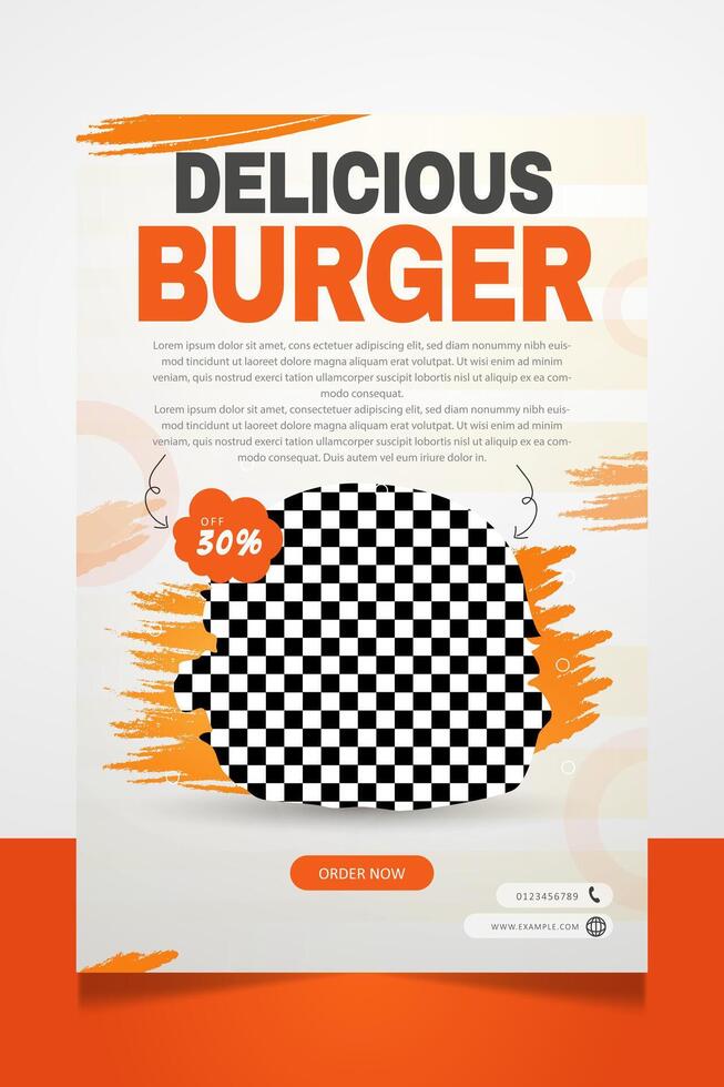 Delicious burger poster promotion banner design template vector