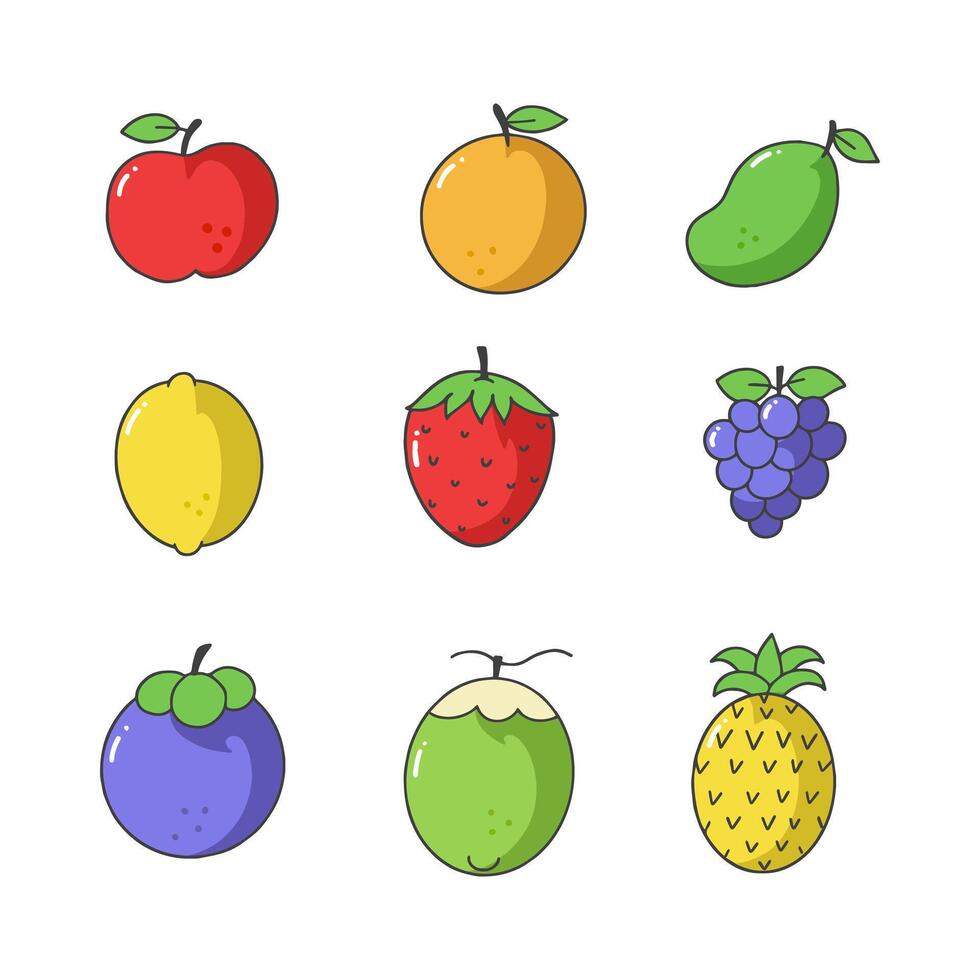 Fruta mano dibujado vector ilustración