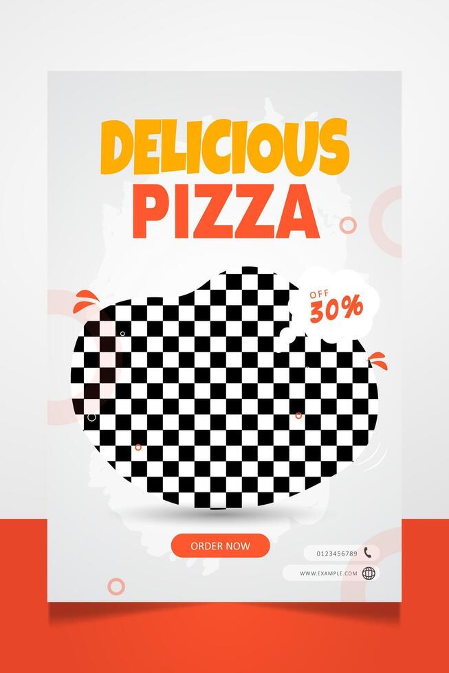 delicioso Pizza póster promoción bandera diseño modelo vector