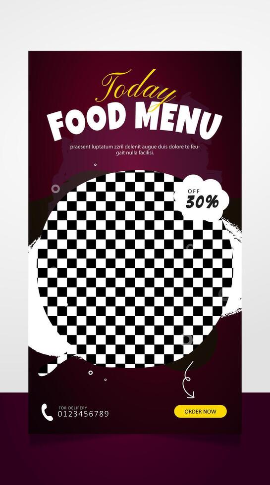 Today food menu social media post story banner template vector