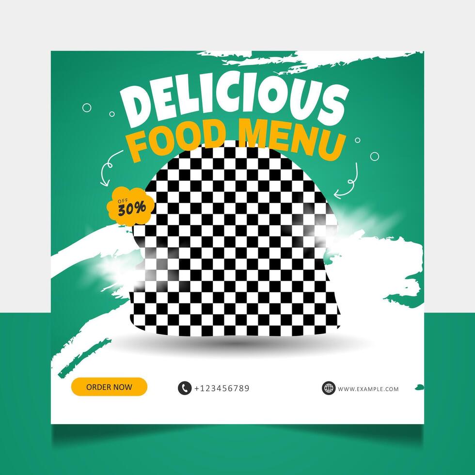 Delicious burger food menu social media post banner template vector