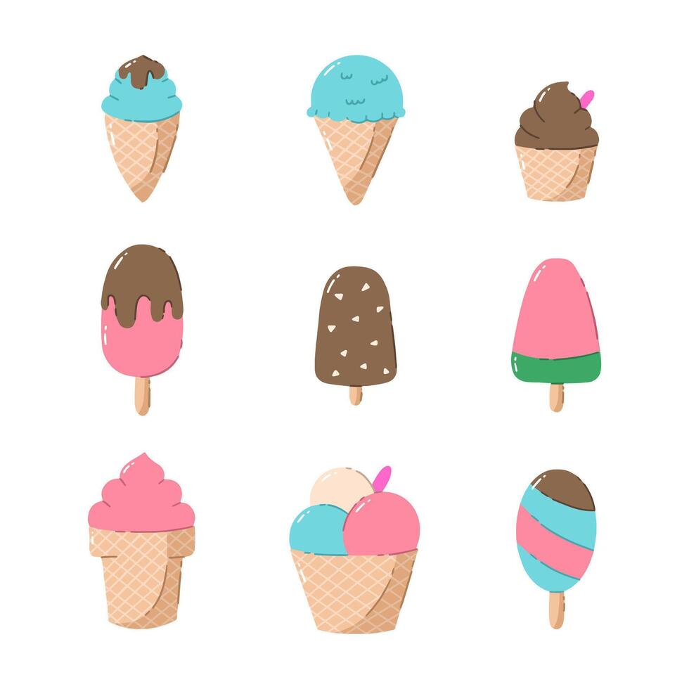 Ice cream hand drawn vector illustration