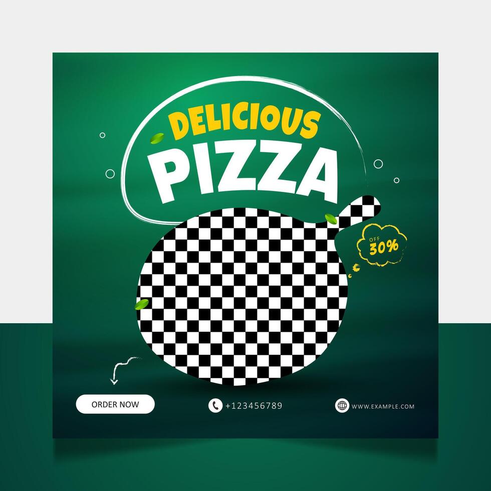 delicioso Pizza comida social medios de comunicación promoción enviar bandera modelo vector