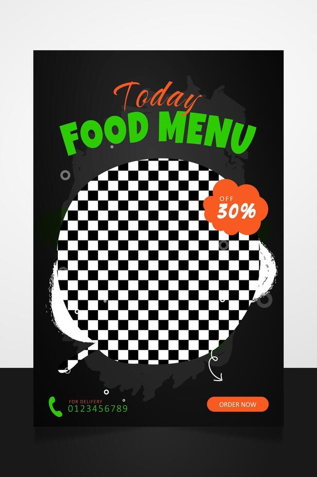 Today food menu poster promotion banner design template vector
