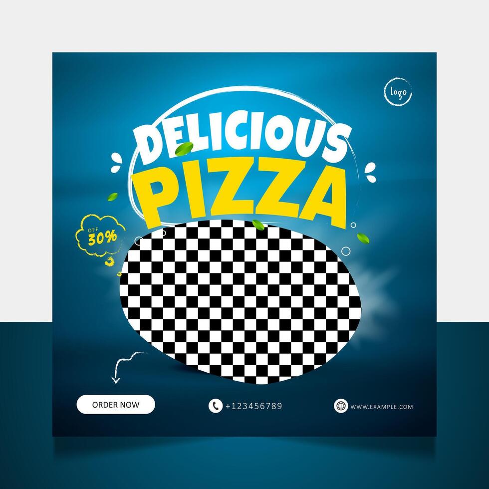 Pizza food menu social media post banner template vector