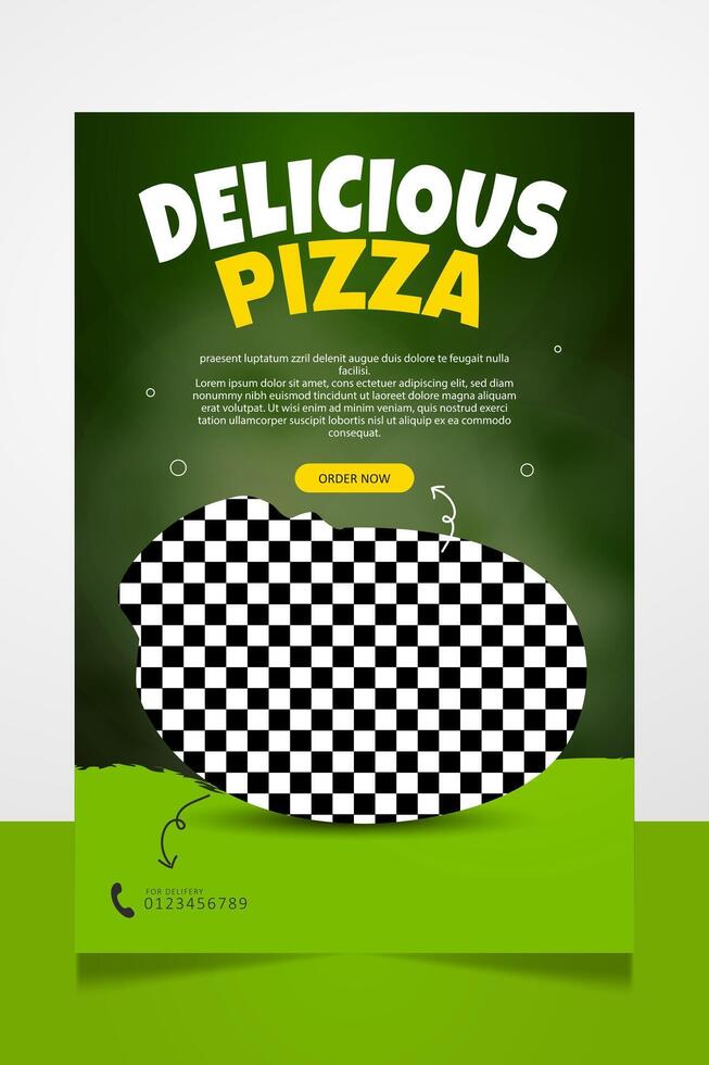 Delicious pizza food poster promotion banner design template vector