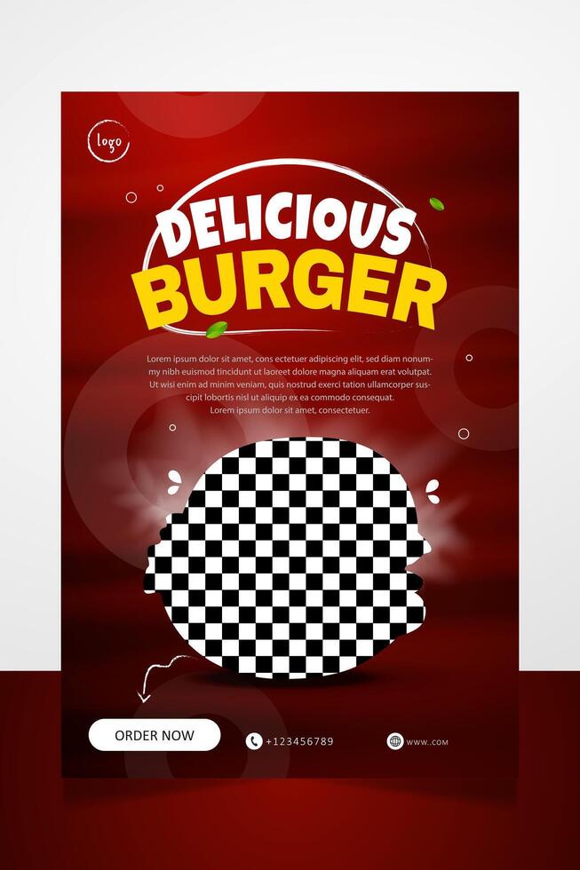 hamburguesa rápido comida póster promoción bandera diseño modelo vector