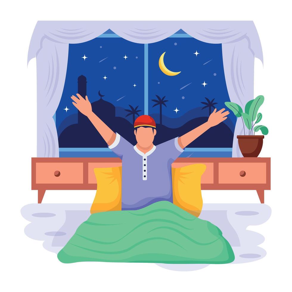 Ramadan Flat Character Illustrations vector