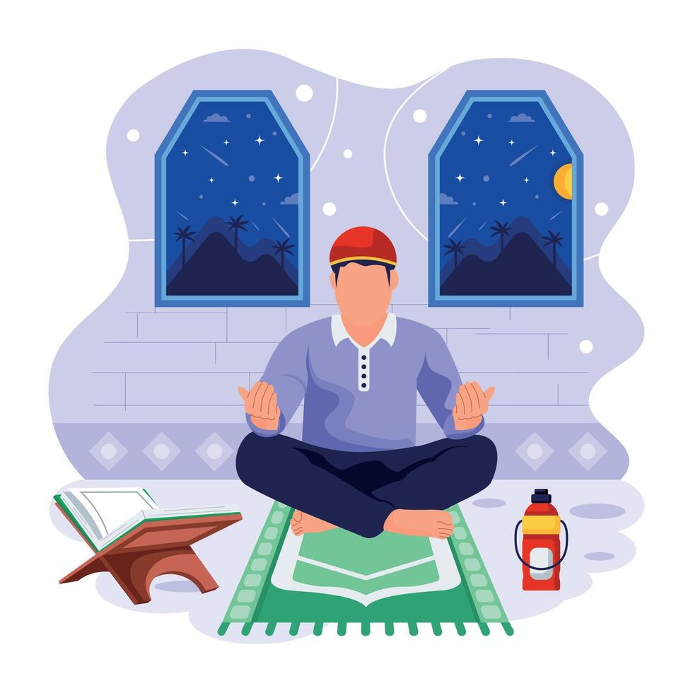 Ramadan Flat Character Illustrations vector