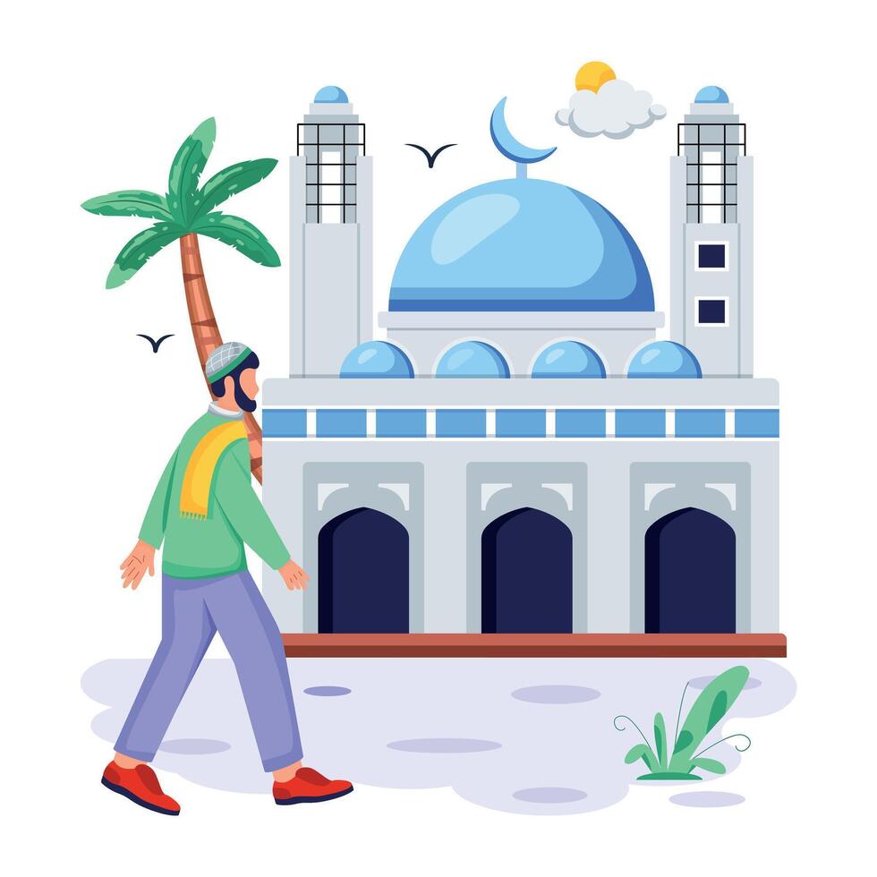 Ramadan Flat Character Illustrations vector