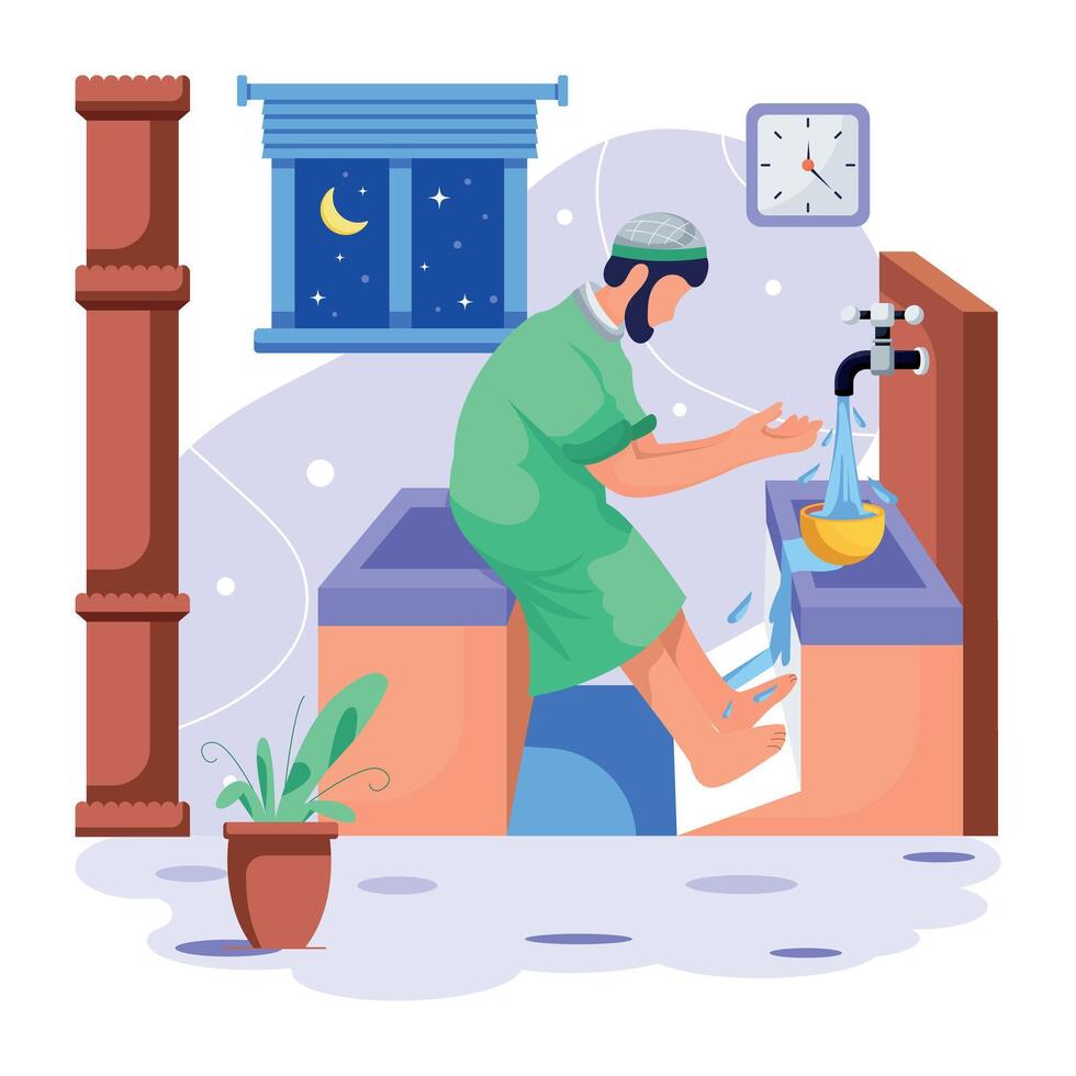 Ramadan Traditions Flat Character Illustrations vector