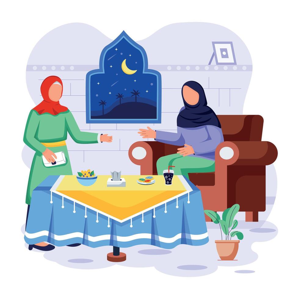 Ramadan Flat Character Illustrations vector