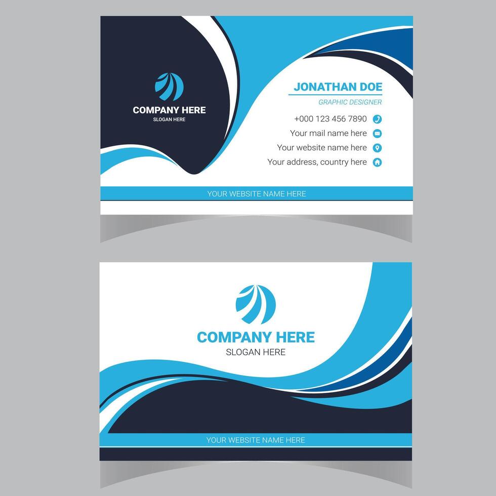 Creative and modern business card template. Portrait orientation. Horizontal layout. Vector illustration