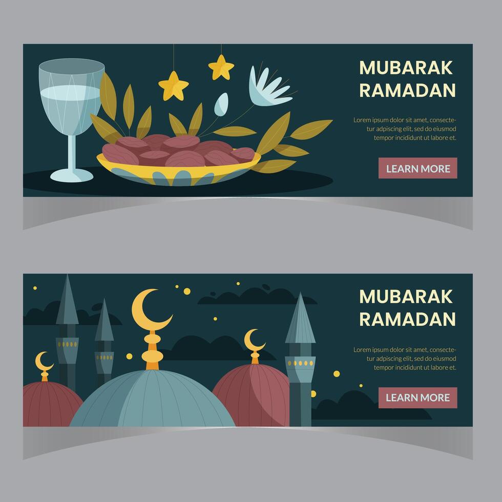 Ramadán kareem vertical bandera ilustración diseño vector