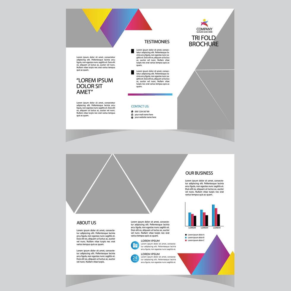 Business Marketing Tri fold brochure design, corporate Business tri fold brochure Template Design. Digital Marketing Agency Tri fold brochure design. vector