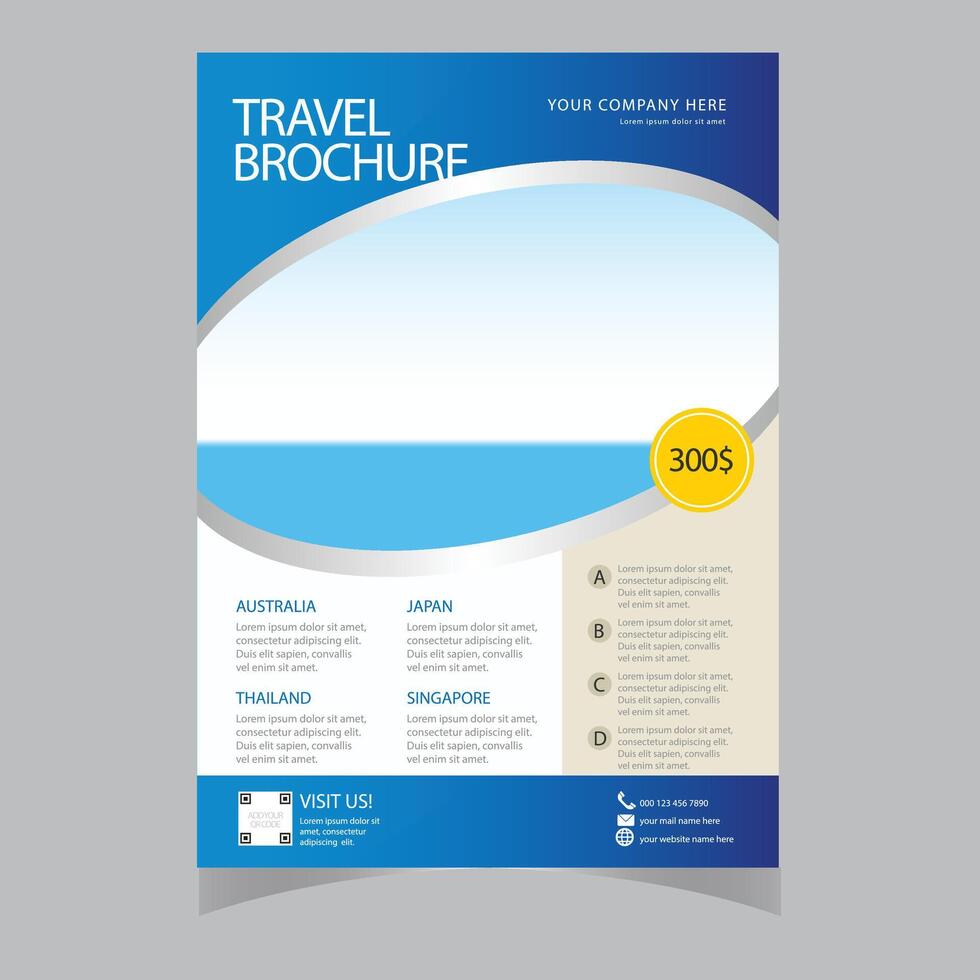 Travel business promotion web banner template design for social media. Travelling, tourism or summer holiday tour online marketing flyer, post or poster with abstract graphic background and logo. vector